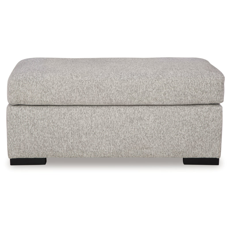 Gray Contemporary Upholstered Storage Ottoman