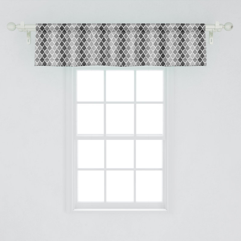 Cantonnière gris et blanc Ambesonne, L 54 po x L 12 po