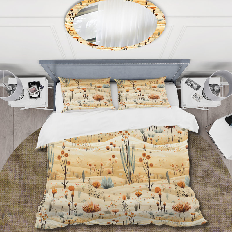 Ensemble de housse de couette Sandy Beige Desert Boho, Housse de couette pour très grand lit et 2 très