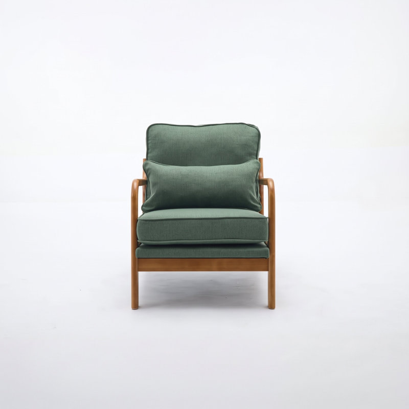 Fauteuil rembourré, Lin vert foncé