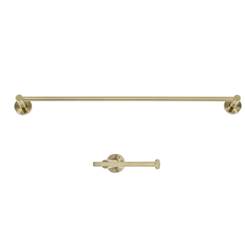 Venezia Wall Mounted Towel Bar and Toilet Paper Holder Set, Bronze