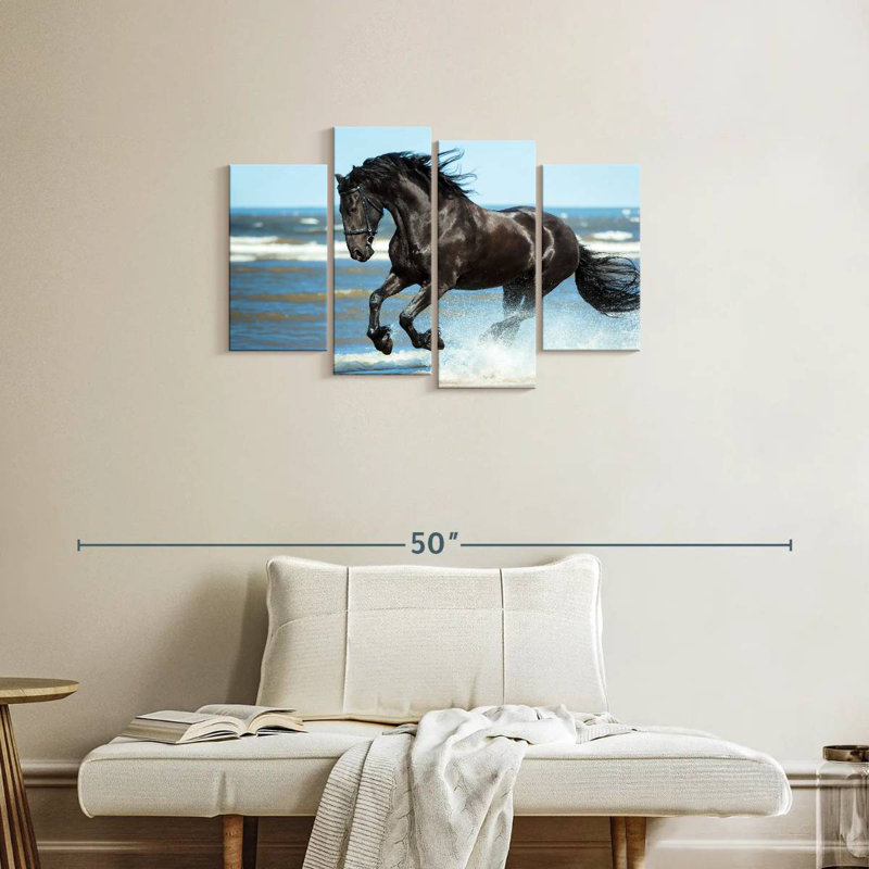 Brampt Friesian By The Beach, 22" H x 36" W