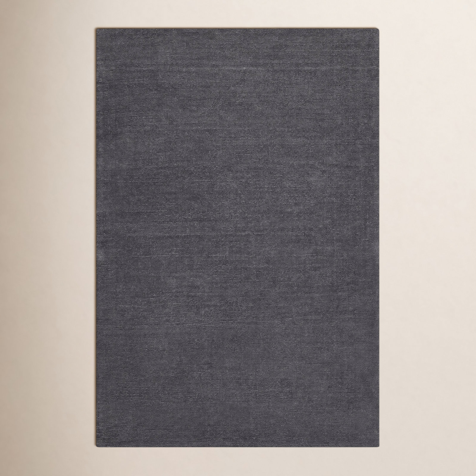 Crowe Charcoal Gray Hand-Woven Wool Rug, Rectangle 3'3" x 5'3"