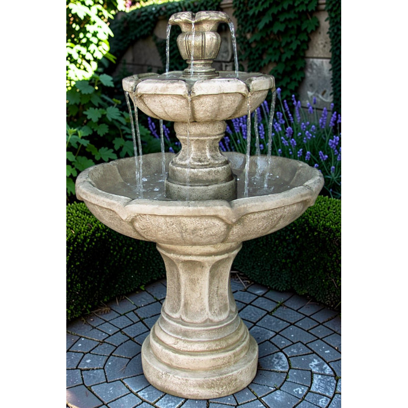 Cast Stone Positano Tiered Fountain, Forest Brown