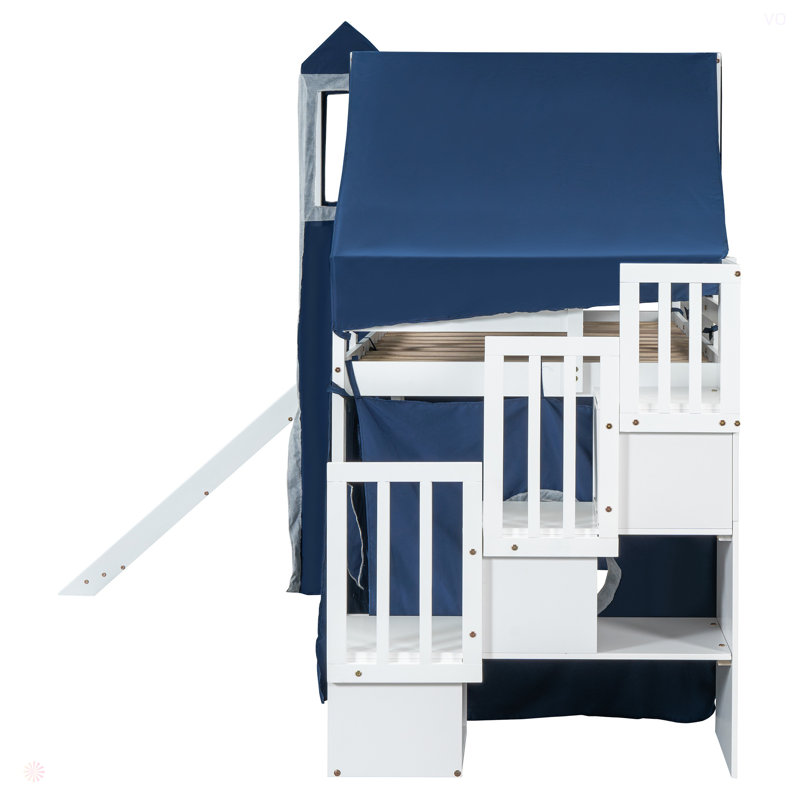 Lit mezzanine avec tente et tour, Lit simple