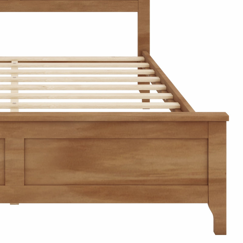 Lit plateforme simple en bois avec lattes de bois robustes, aucun sommier requis