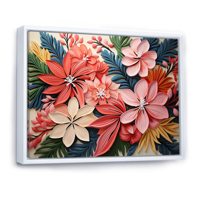 Motif de jungle tropicale rose floral IV - Art mural floral