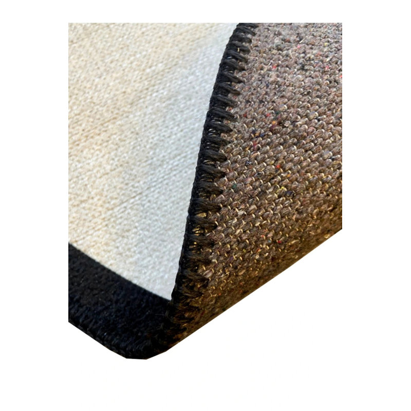 Tapis noir et blanc à motif de dinosaure, Rond 2 pi 8 po