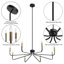 Lustre à intensité variable à 8 lumières de style l 38 po Maroneia-1727881489