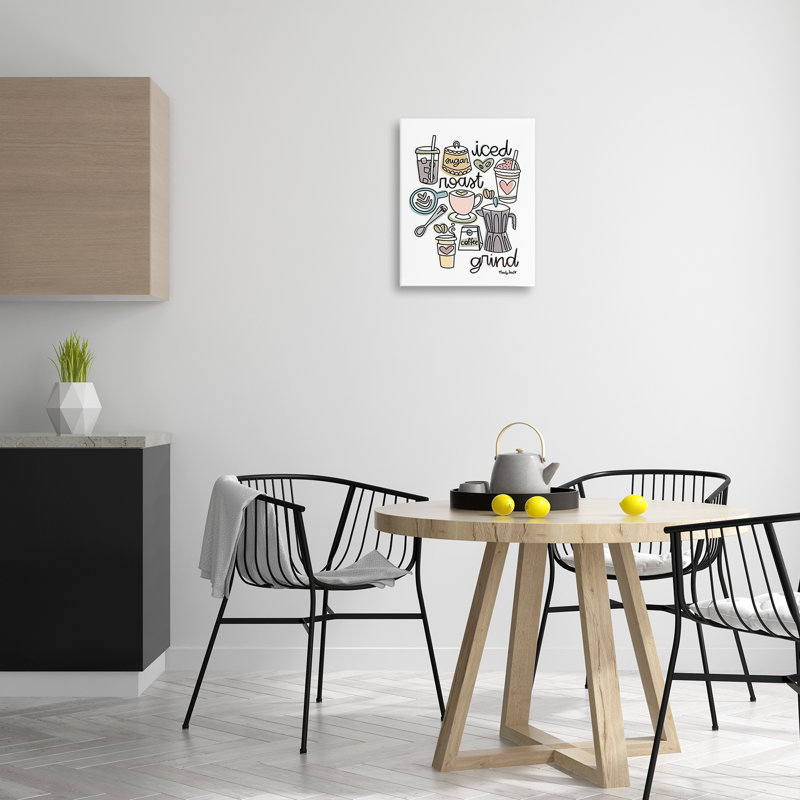 Toile tendue de divers types de café, design par Mandy Ford Art + Illustration, H 20 po x l 16 po