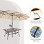 Ensemble de salle à manger rectangulaire pour 6 personnes de 60 po avec coussins et parasol Alyah-1184216741