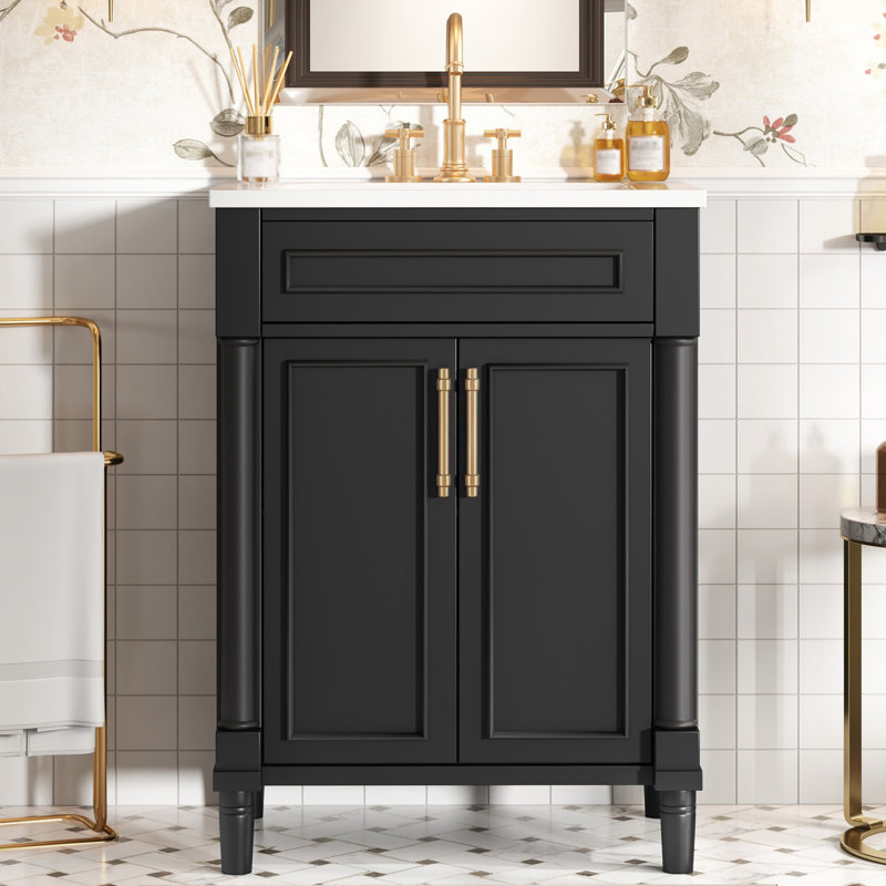 Meuble-lavabo 24 po avec comptoir en céramique