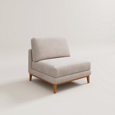 Upholstered Modular Sectional Slipcovered Armless Accent Chair