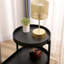Structure en métal noir et table d'appoint de bureau en bois avec rangement - stable, 2, s'adapte aux canapés, polyvalente pour les intérieurs, assemblage facile, vis à fente, décoration de salon, configuration