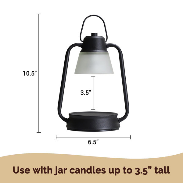 Black Hurricane Candle Warmer Lantern