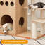 Arbre à chat de 51 po de style chateau moderne en bois, chat, chat