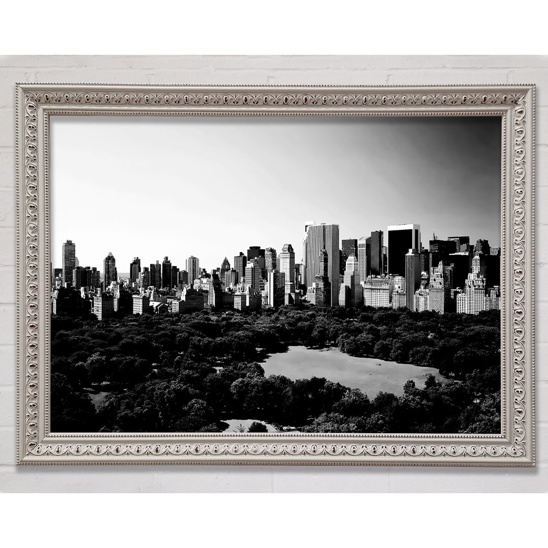 New York City Central Park von oben B N W - Einzelne Bilderrahmen Kunstdrucke