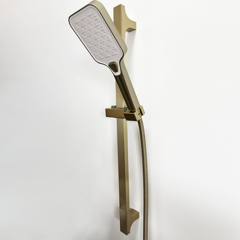 Handheld Shower With Slide Bar And Hose, Brushed Gold