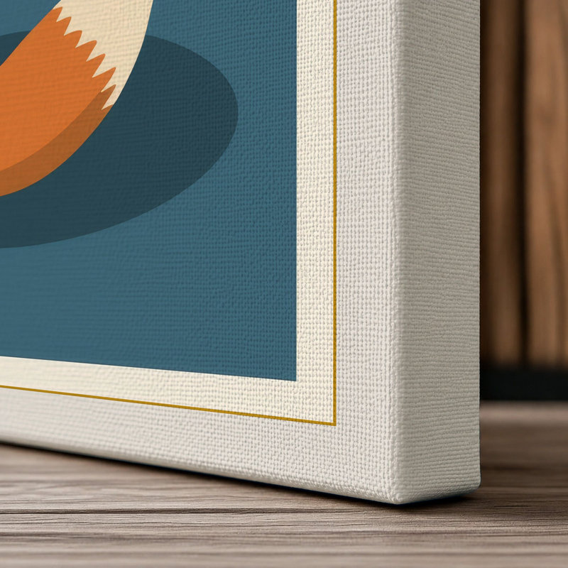 Fox Modern - Wrapped Canvas, 30x20 - 76.2 x 50.8 cm, Cream Border