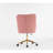 Teddy Fabric 360 Swivel Home Office Chair With Gold Metal Base And Universal Wheels-248807340