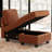 Korian Wide Plush Corduroy Chaise Module of Modular Sofa, Part H Left Chaise & Part I Right Chaise-1361543210-1361543211