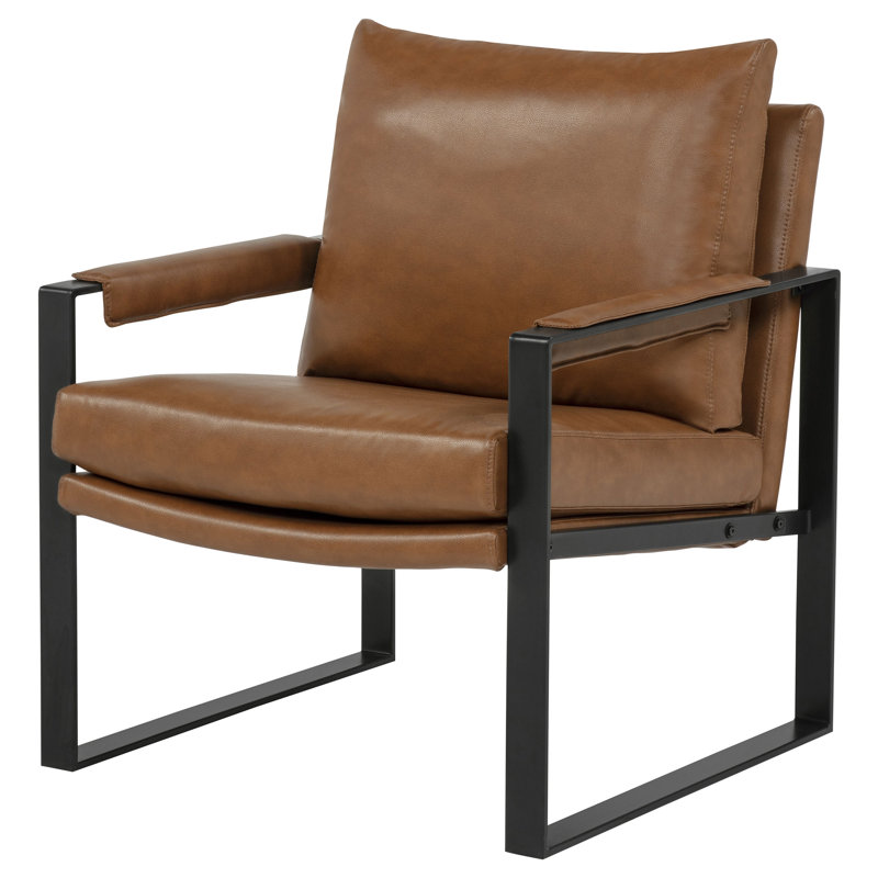 Chaise d'appoint Rosalind, Similicuir brun
