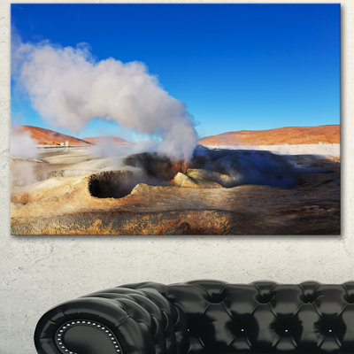 « geyser sol de manana bolivie », reproduction de photo sur toile tendue