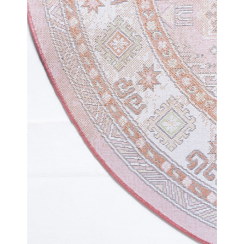 Devers Geometric Indoor Rug, Round 7'10"