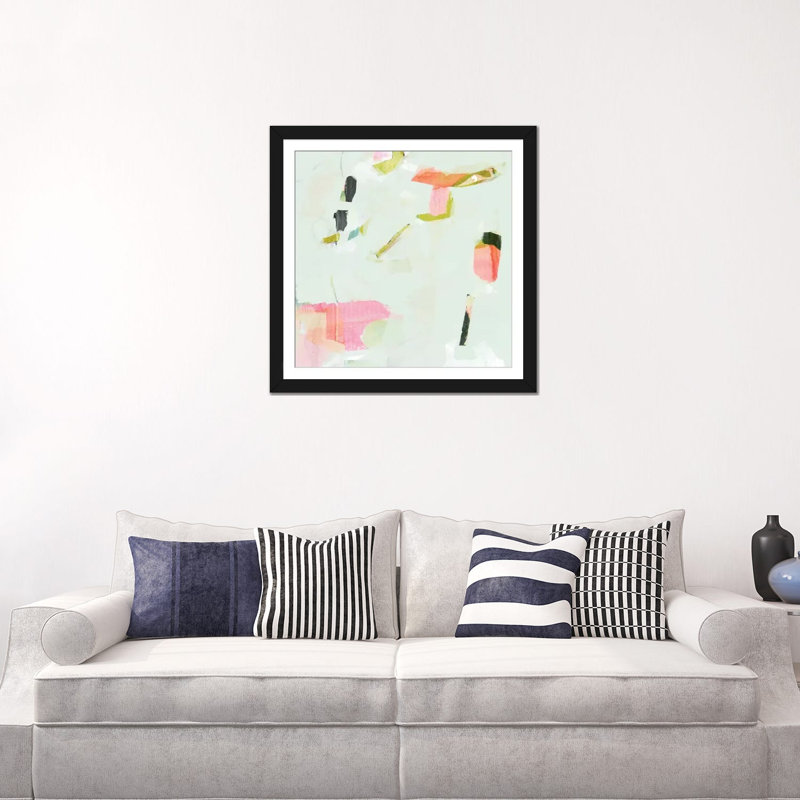 Art sur toile en nuage d’olives i, H 18 po x l 18 po x P 1,5 po, Toile avec cadre noir