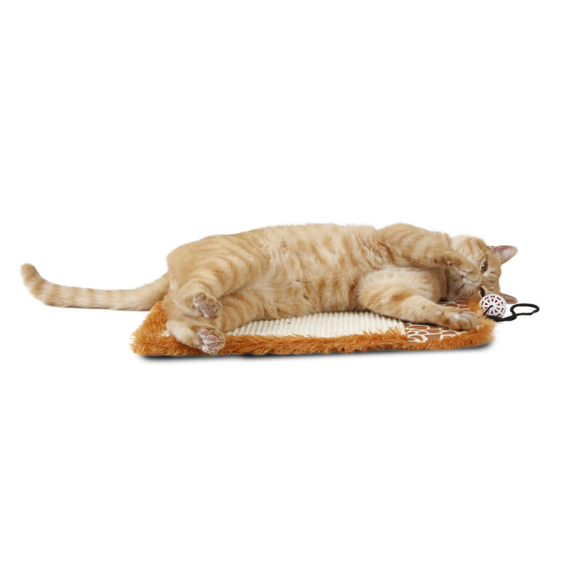 Pet Life 'Scrape-Away' Eco-Natural Sisal and Jute Hanging Carpet Cat Scratcher With Toy