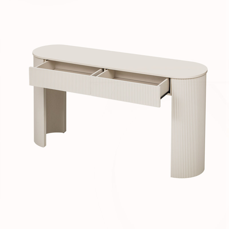 Console moderne avec rangement, Blanc