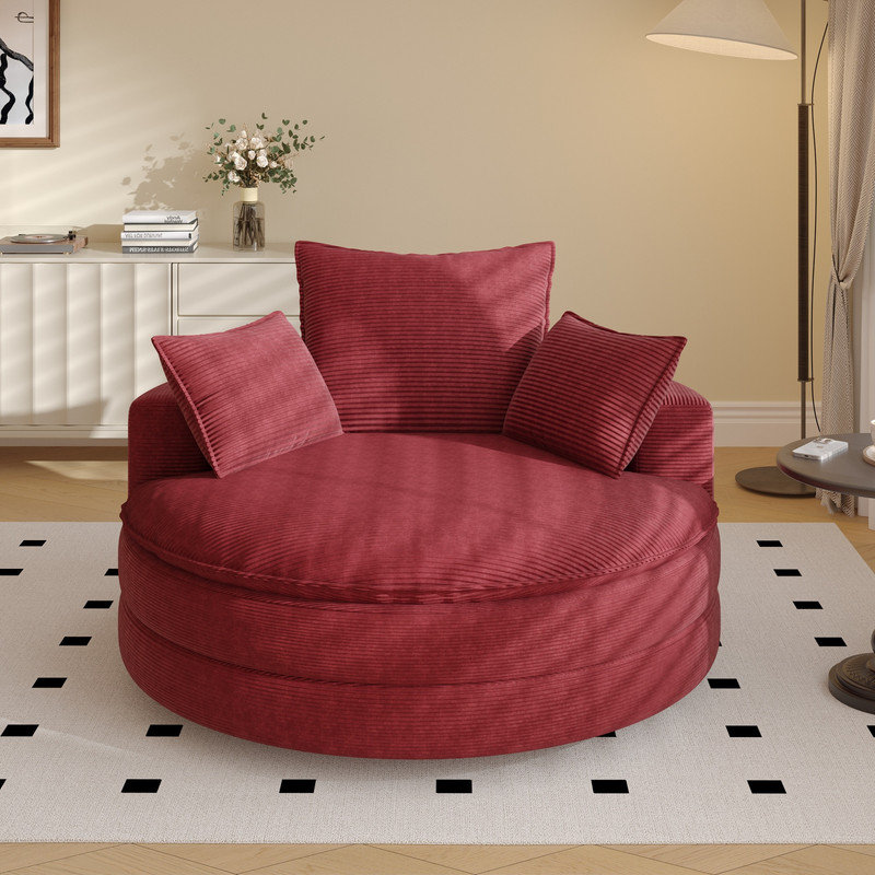 Swivel Accent Chair, Red