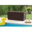 Ebern Designs Gayleen 123cm W 305L Plastic Lockable Deck Box in Brown