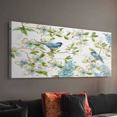 Bluebirds of Happiness - Toile tendue avec châssis - Prêt à être accroché
