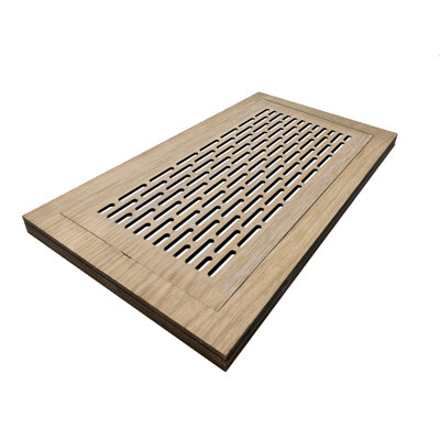 Registre de plancher de bois franc. Ouverture de conduit 4 x 12 (total 7 x 15) - Design industriel