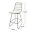 Tabouret de comptoir moderne en fer avec coussins légèrement arrondis - beige 2 paires élégantes (2), avec structure rembourrée et luge, H 41,67 po, H 26,25 po
