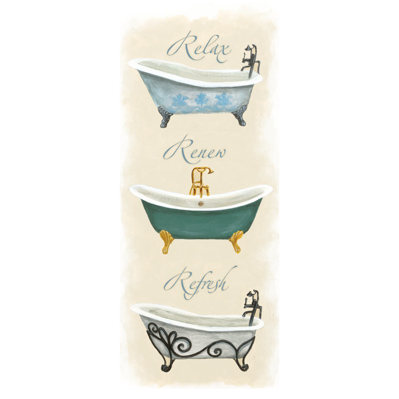Three Tubs - Painting Print, 122 cm H x 81 cm W, Black Floater Framed