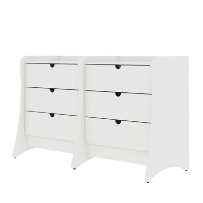 Commode de style moderne Mid-Century 28 po avec 3 tiroirs Coney