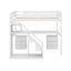 Lit mezzanine simple avec 2 commodes, bande lumineuse et bureau-1998797462