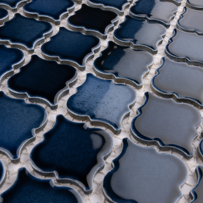 Hudson Tangier 2" x 2" Porcelain Arabesque Mosaic Wall & Floor Tile, Midnight