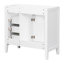Meuble-lavabo 36 po sans lavabo, base d'armoire seulement, armoire de salle de bain avec tiroirs, cadre et panneau de fibres à densité moyenne, blanc-1741559674