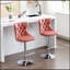 Tabourets de bar pivotants en velours avec une hauteur de siège réglable de 25 à 33 pouces, base chromée moderne pour plus de confort et de style-1173832548
