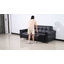 Canapé-lit capitonné en cuir de polyuréthane de 84,5 po avec matelas en mousse à mémoire de forme Avelo, canapé-lit en cuir de polyuréthane avec matelas en mousse à mémoire de forme