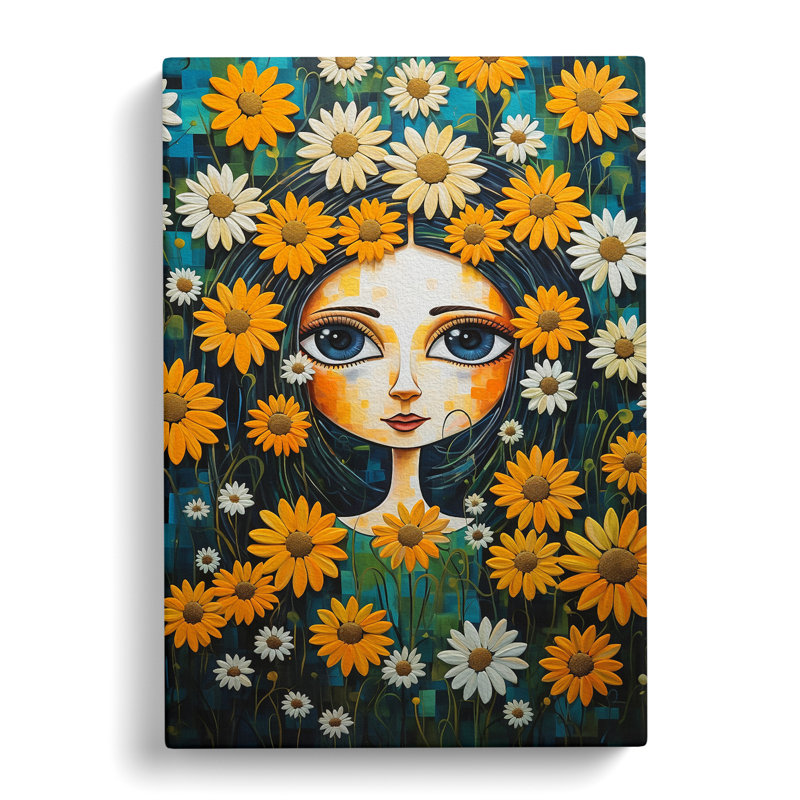 Daisy Expressionism - Wrapped Canvas Print, 76cm H x 50cm W x 3cm D