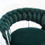 Ensemble de 2 tabourets de bar, avec repose-pieds chromé et base pivotante à hauteur réglable en velours + tabouret de bar simple à pieds chromés - Vert-169878554