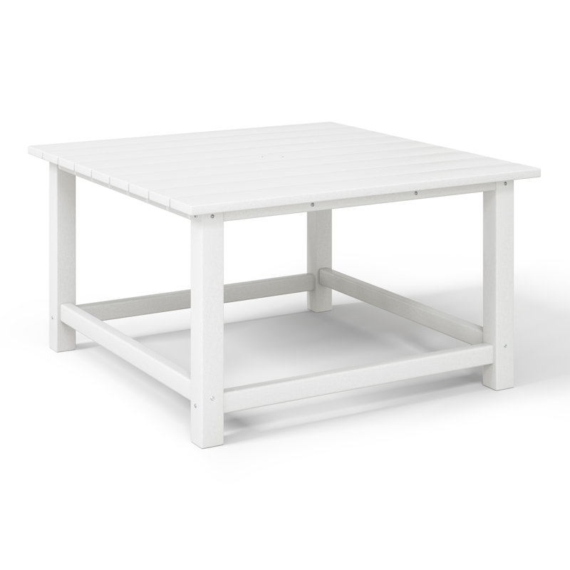 Laguna Outdoor Poly Adirondack 31" Square Coffee Table, White