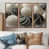Toile avec cadre flottant brun
