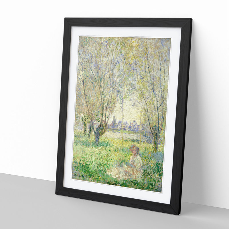 Woman Under the Willows by Claude Monet - Framed Print, 36cm H x 27cm W x 2cm D, Black Framed