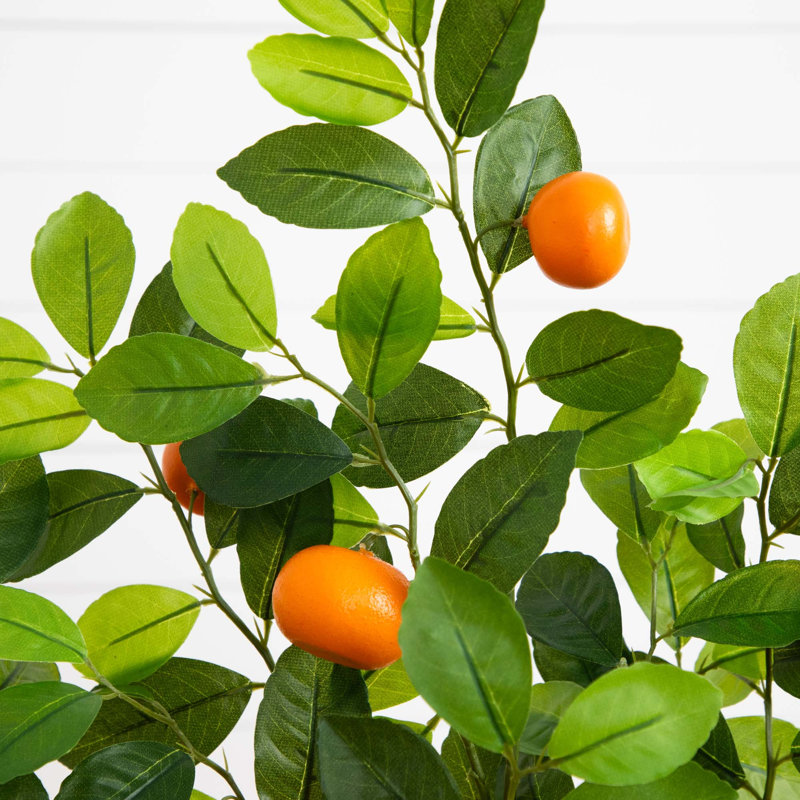 36'' Faux Tangerine Tree in Pot Liner