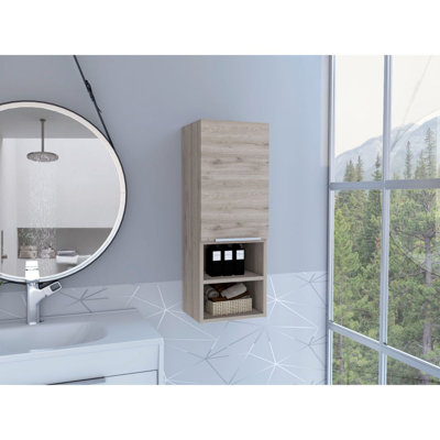 Mila Bathroom Cabinet with Two Interior  Shelves and Two External Shelves, Single Door Cabinet